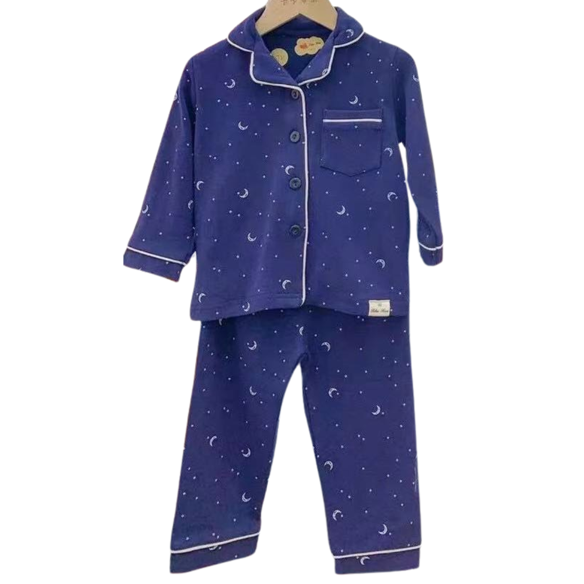 3031 Boys' Mid-Season Pajama Set – Cotton Long Sleeve Button-Up Top & Pants with Fun Airplane Print | Sizes 90–140 cm