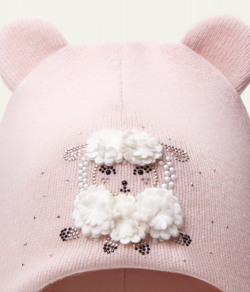 12313 Baby Girls’ Winter Hat with Ears | 9-18 Months | Cashmere Wool Blend, Cotton Lining
