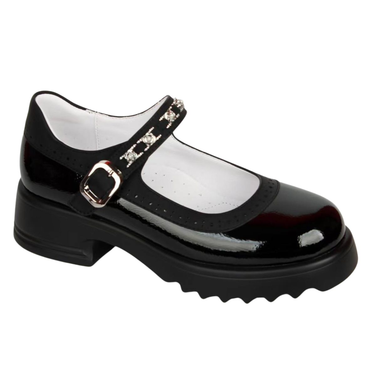 322 Girls’ Patent Mary Jane Shoes for School & Special Occasions | Genuine Leather Insole | Black | Sizes 33–38