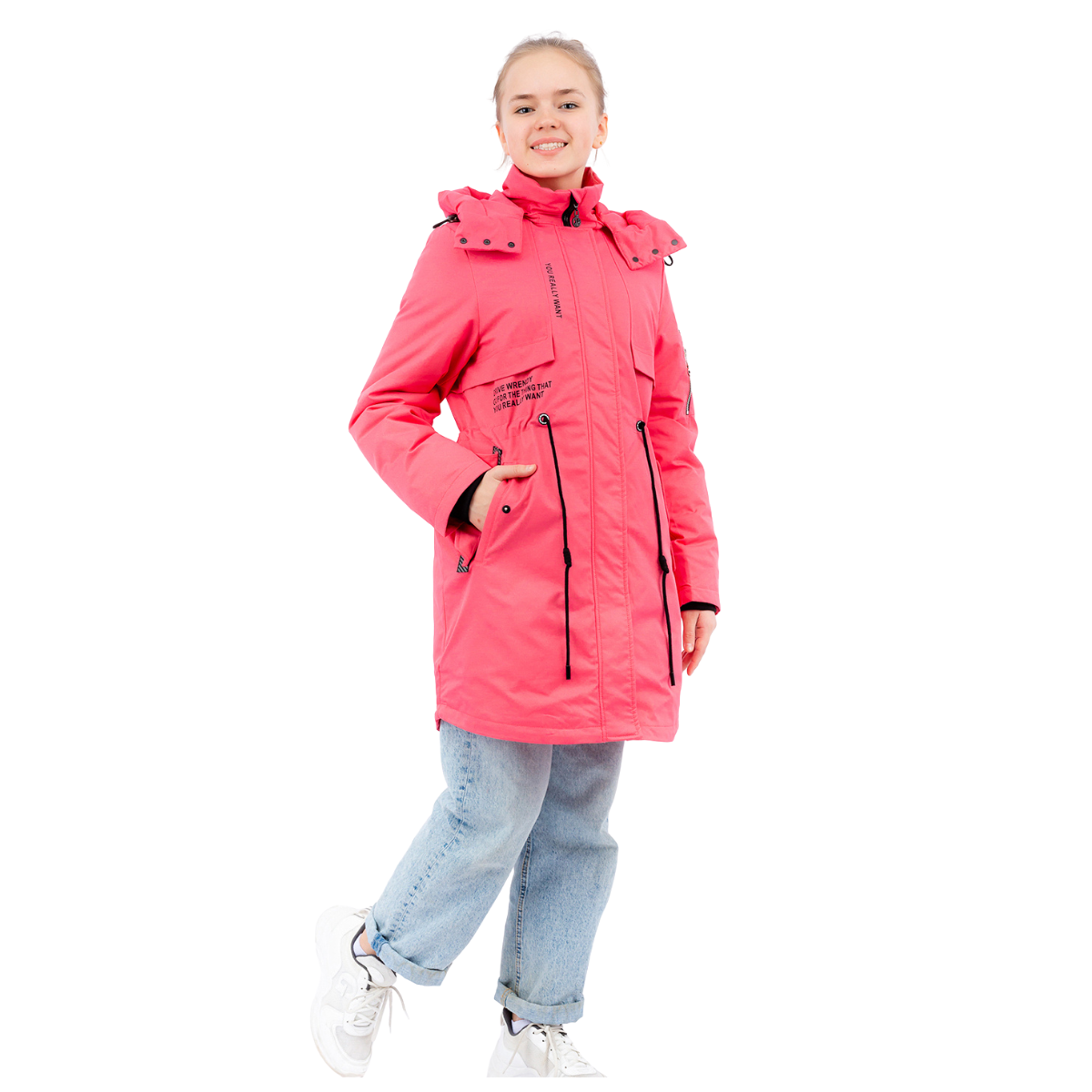 232 Girls' Mid-Season Parka Jacket with Hood β Waterproof & Windproof | Ages 5β16 | Sizes 122β164 cm