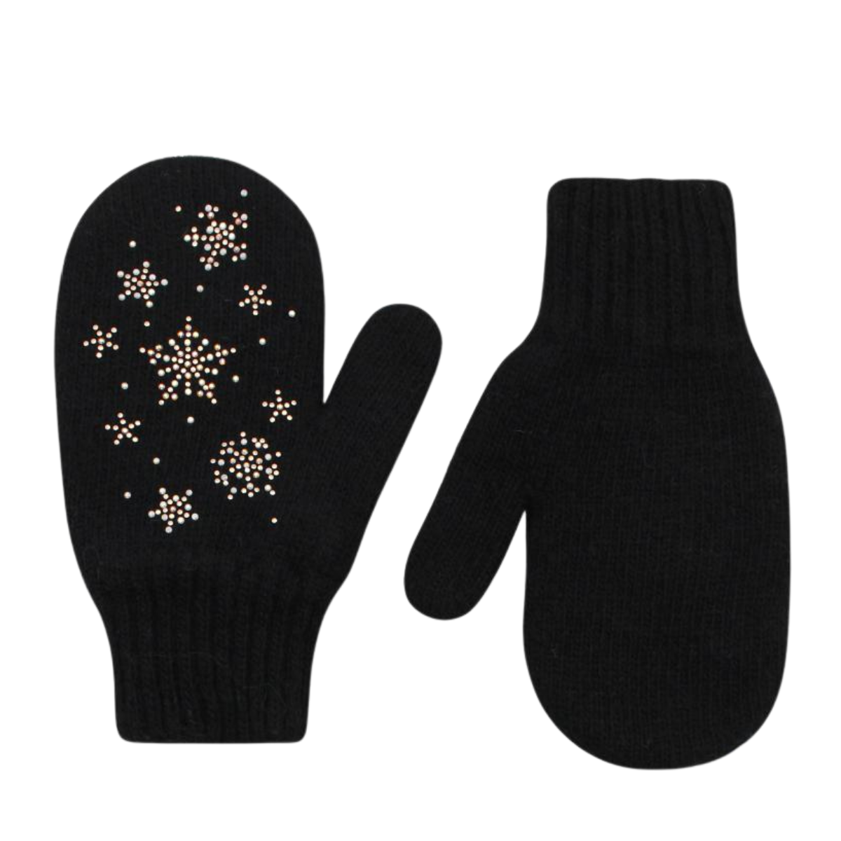10369 Girls’ Winter Mittens | Ages 4–6 | Rhinestone Star Design | Wool