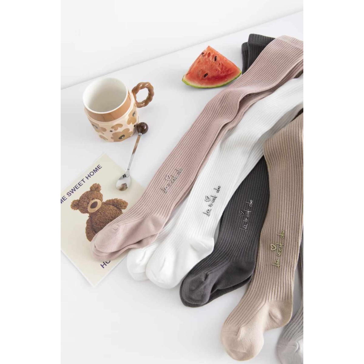 Printed Cotton Tights for Girls β Cozy Fit with Fun Letter Design