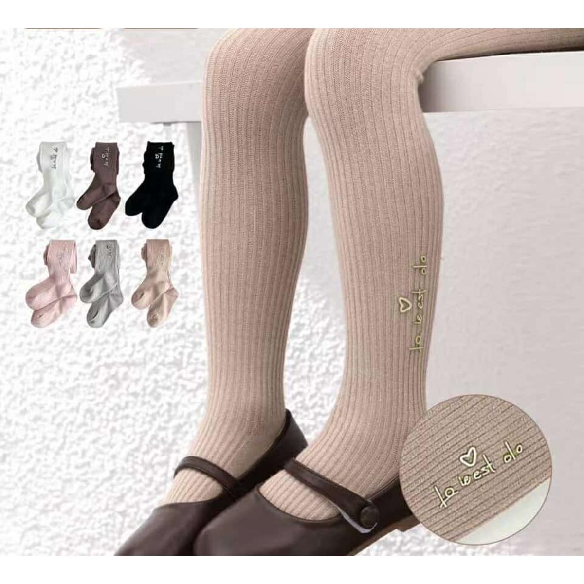 Printed Cotton Tights for Girls β Cozy Fit with Fun Letter Design