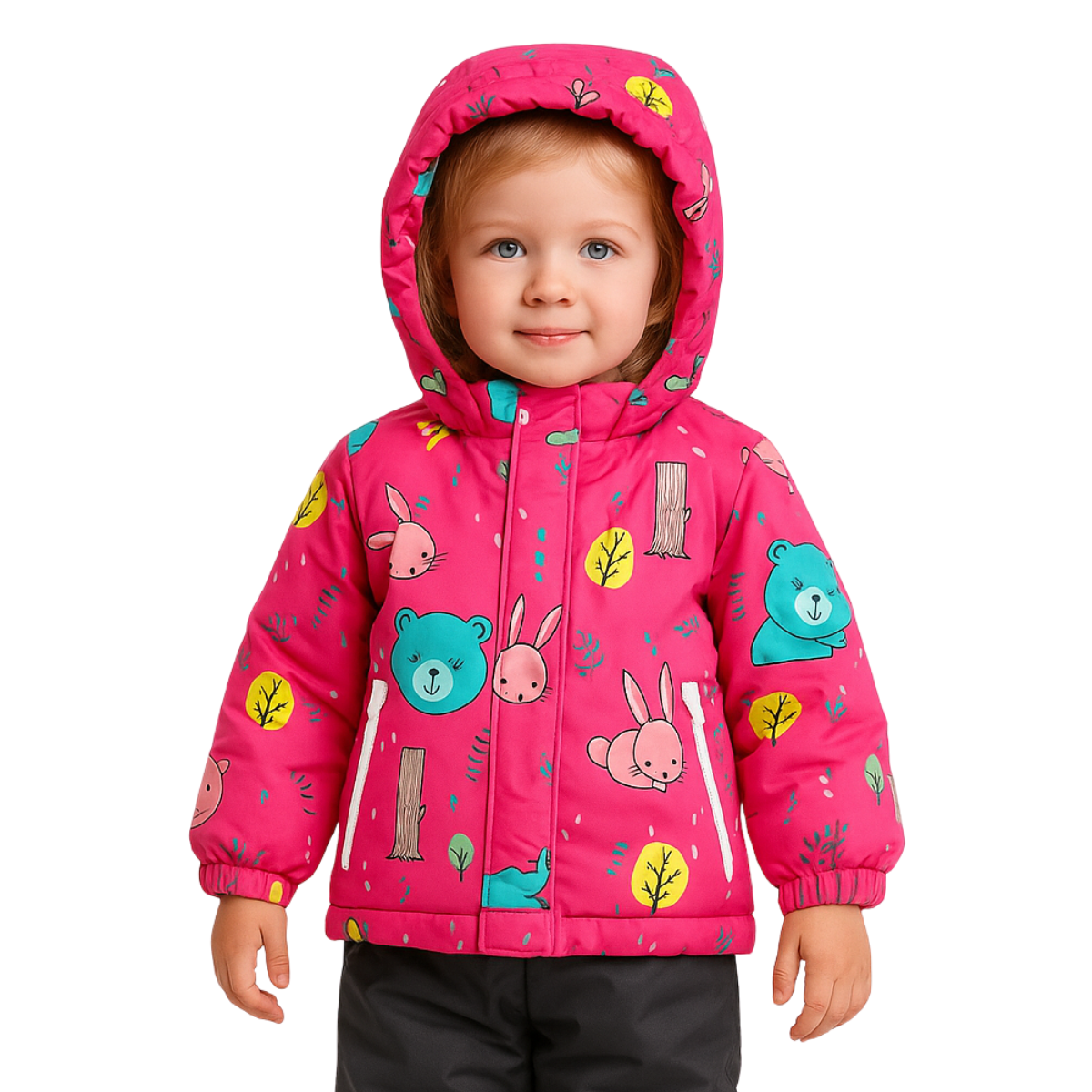 2245 Girls ’ Mid-Season Membrane Suit – Jacket with Hood and Bib Overalls | Waterproof & Windproof | Cotton Lining | Sizes 92–116 (2–6 Years)