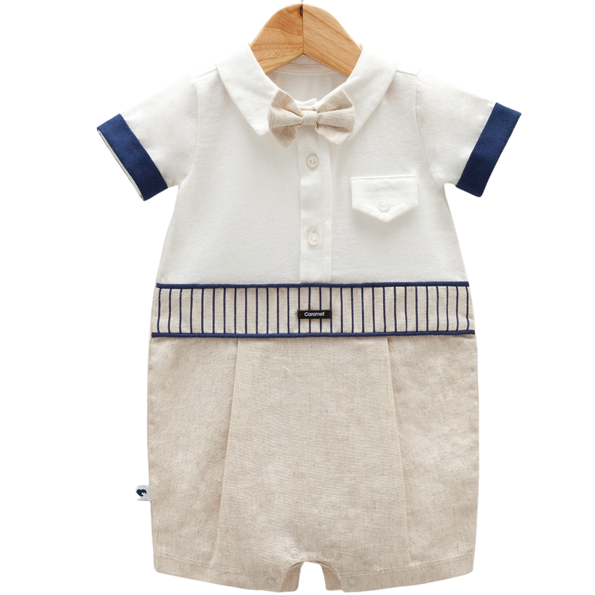 8038 Newborn & Baby Short-Sleeve and Legless Romper β 100% Cotton | 0β12 Months | Festive Outfit for Holidays & Photoshoots
