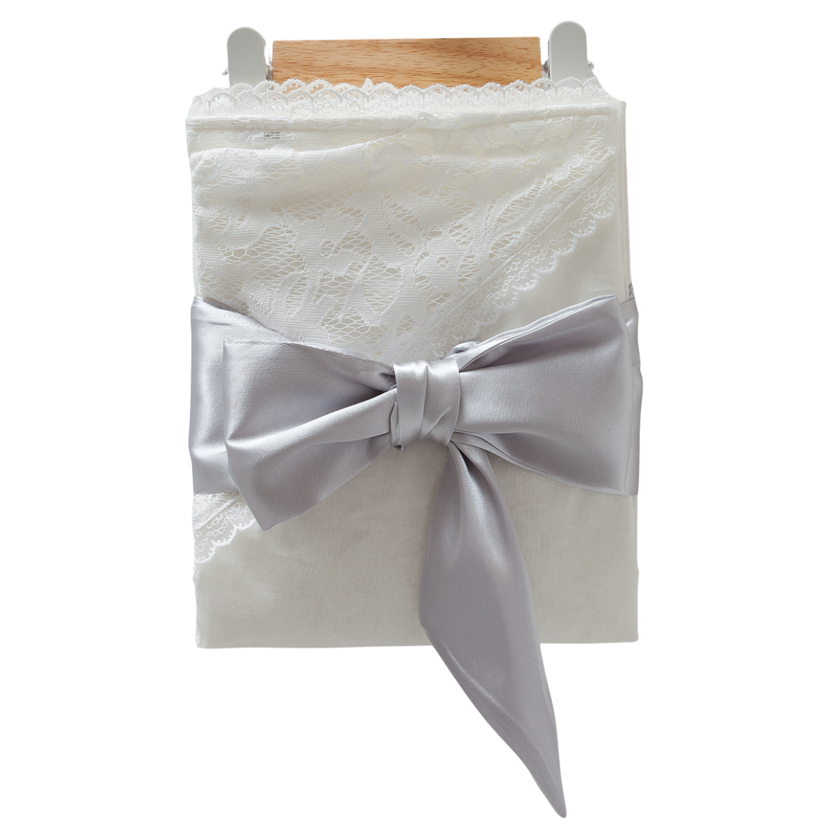 8495 Newborn Baby Wrap with Lace and Satin Bow | 100% Cotton | Size 85×90 cm | Turkey
