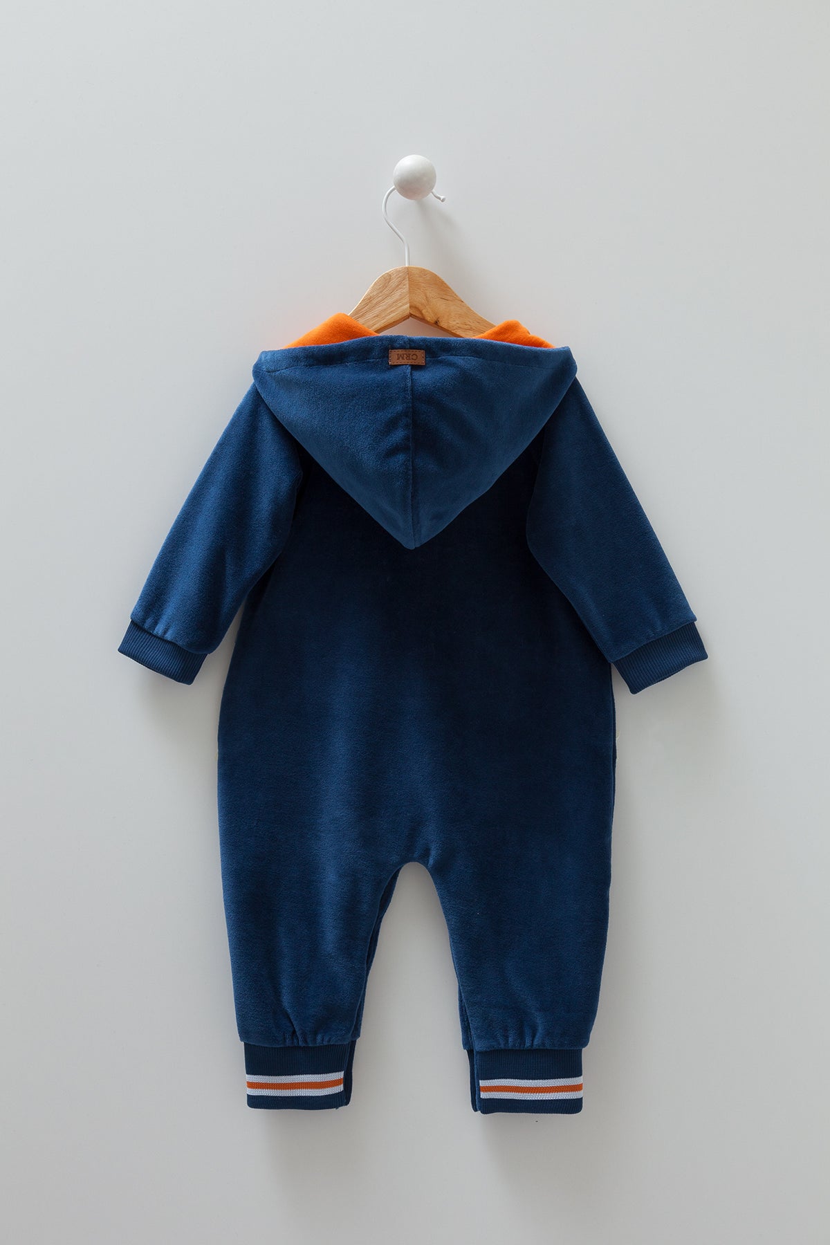 8391 Caramell Baby Boy Jumpsuit with Hood & Pocket β Cat Print | Sizes 3β18 Months | Made in Turkey | Cotton