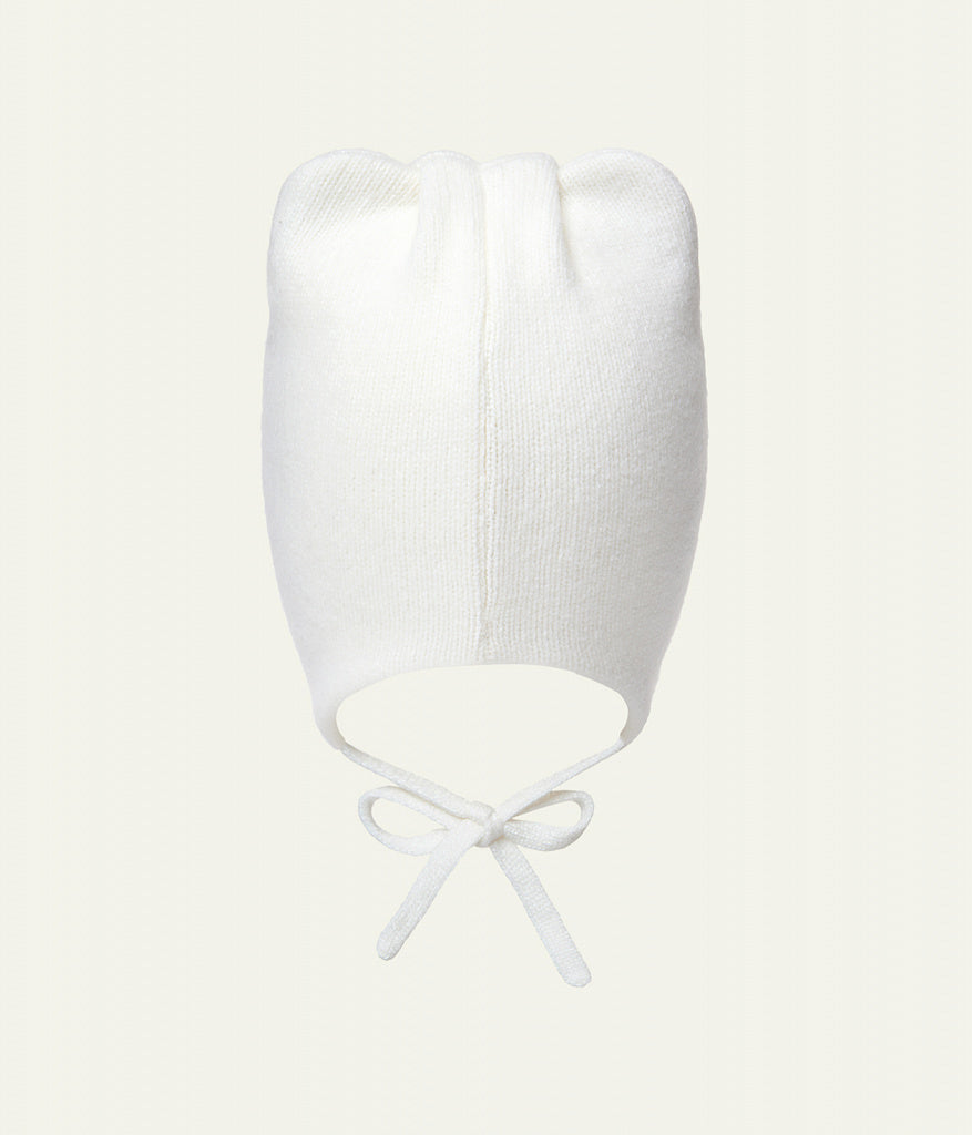 11271 Girls’ Winter Hat with Ears, Tie Strings & Ice Cream Design | 18–36 Months | Cashmere Wool Blend, Cotton Lining
