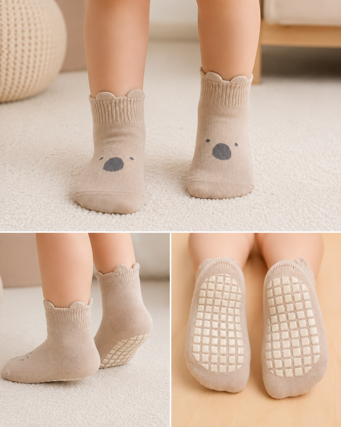 456 Unisex High Crew Cotton Grip Socks for Babies & Toddlers β Wide Non-Slip Sole | Demi-Season | Sizes 6β12M, 12β24M, 2β4Y