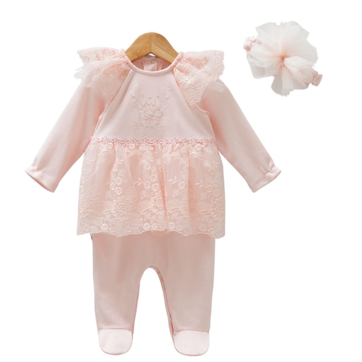 Newborn Lace Clothing Set pink