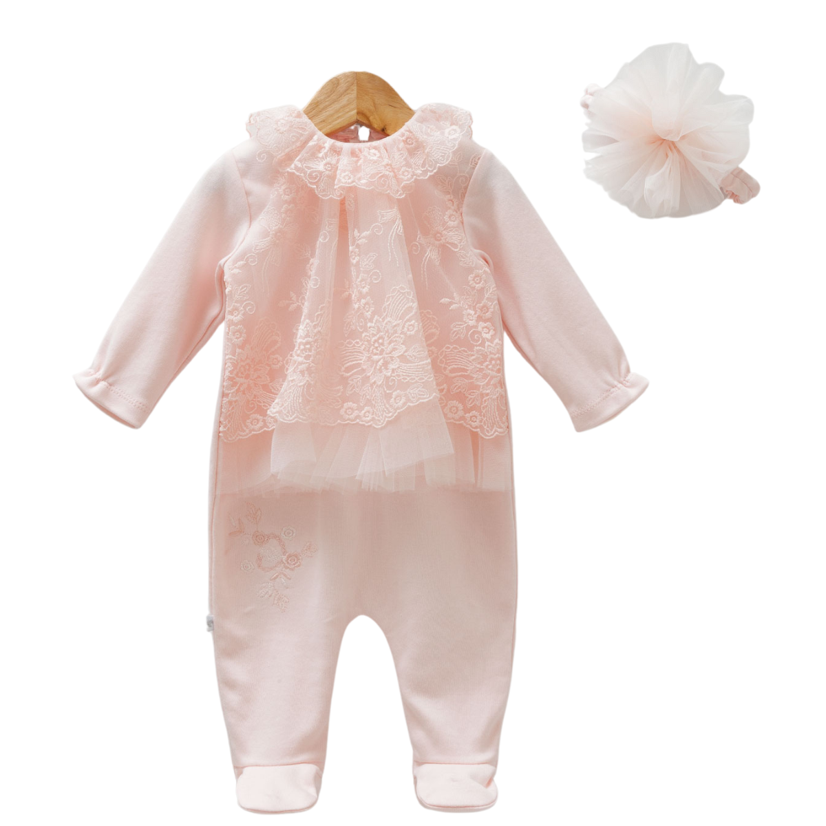 Newborn Lace Clothing Set pink