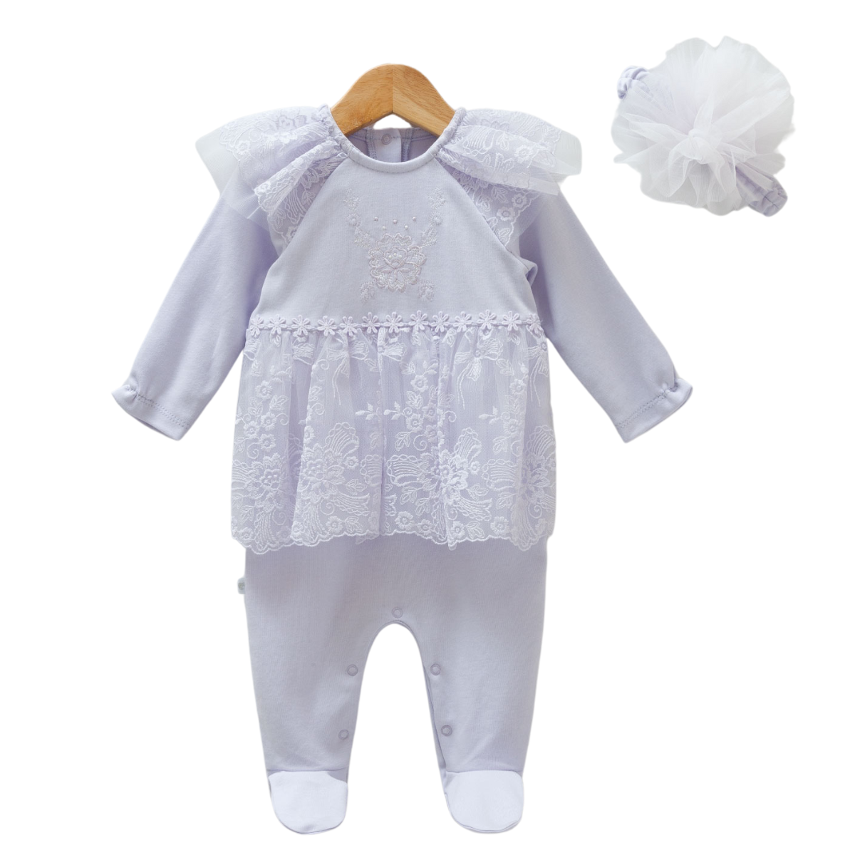 Newborn Lace Clothing Set purple