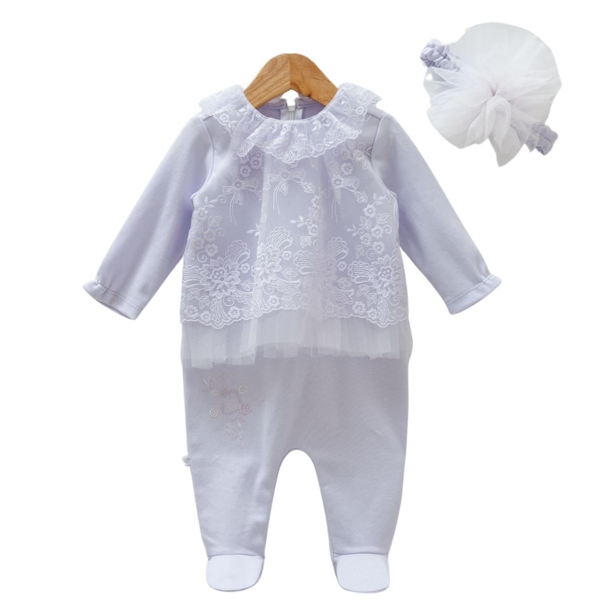 Newborn Lace Clothing Set purple