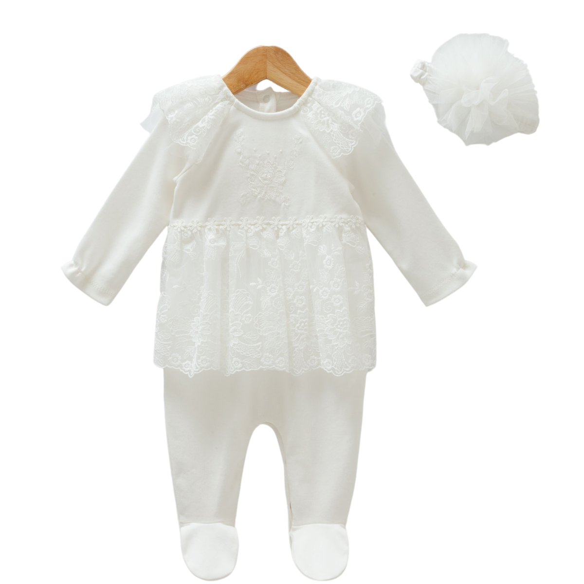 Newborn Lace Clothing Set white cotton