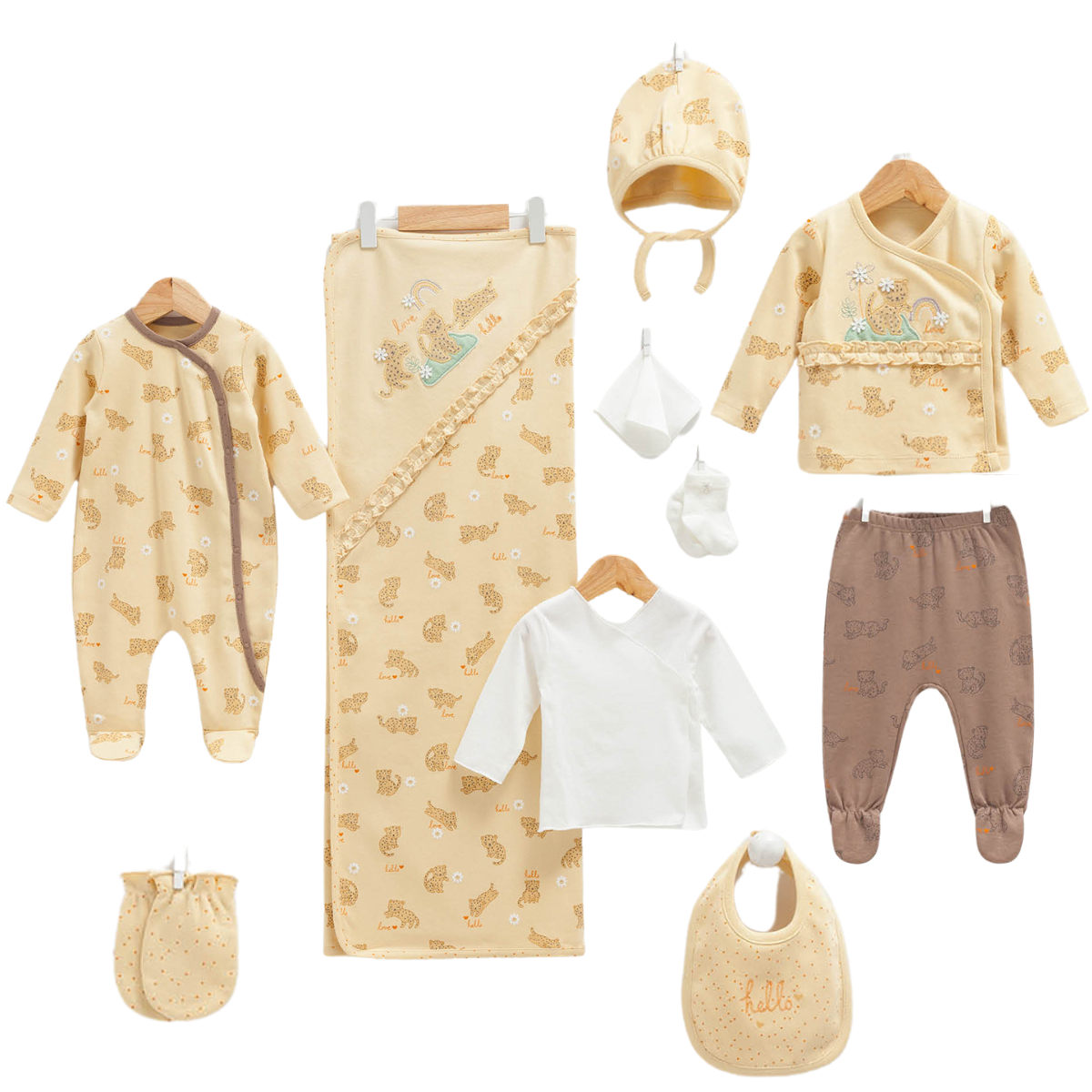 newborn cotton beige set