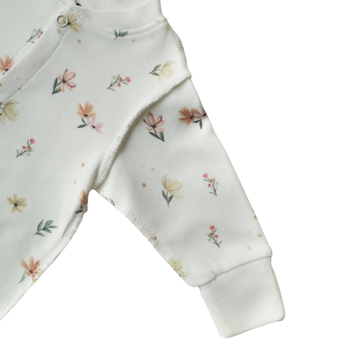 3042 Unisex Newborn Footed Romper – 100% Cotton, External Seams, Built-in Mittens, Snaps Closure | Cute Prints | Autumn-Spring | 0-3 Months | Made in Turkey