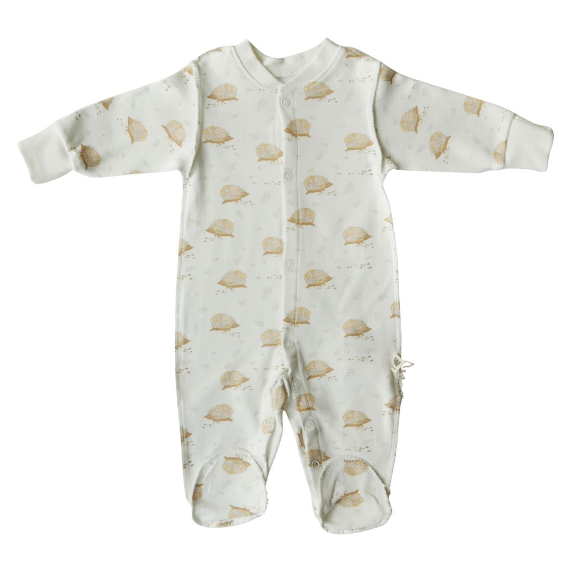 3042 Unisex Newborn Footed Romper – 100% Cotton, External Seams, Built-in Mittens, Snaps Closure | Cute Prints | Autumn-Spring | 0-3 Months | Made in Turkey