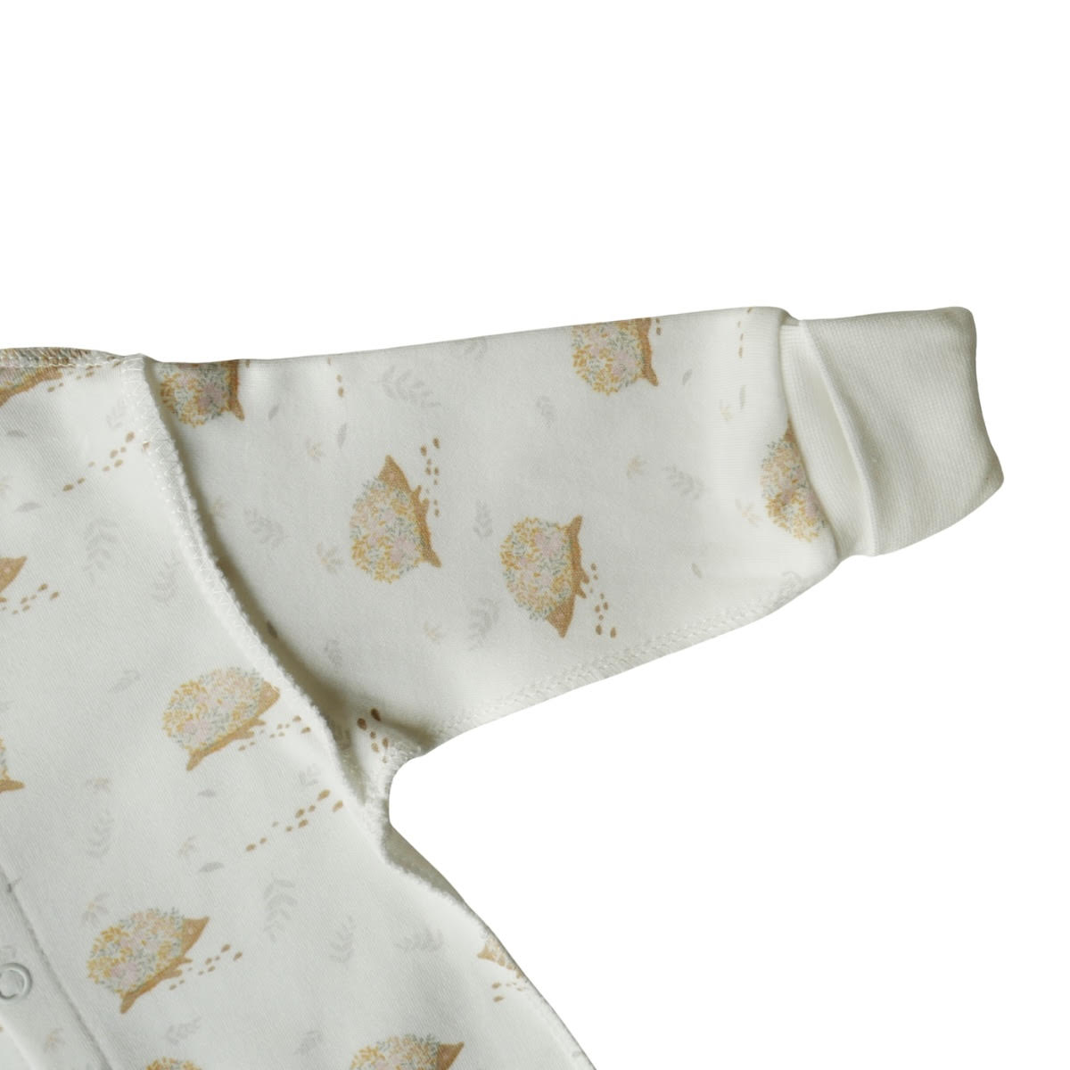 3042 Unisex Newborn Footed Romper – 100% Cotton, External Seams, Built-in Mittens, Snaps Closure | Cute Prints | Autumn-Spring | 0-3 Months | Made in Turkey