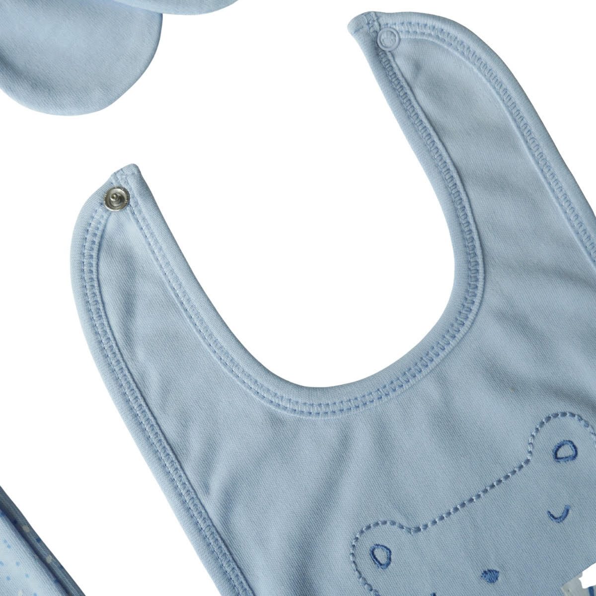 5242 100% Cotton Newborn Unisex 5-Piece Set – Wrap Top, Footed Pants, Ear Hat, Mittens, Hippo Bib |Size 0-3 months | Spring Baby Outfit | Turkey
