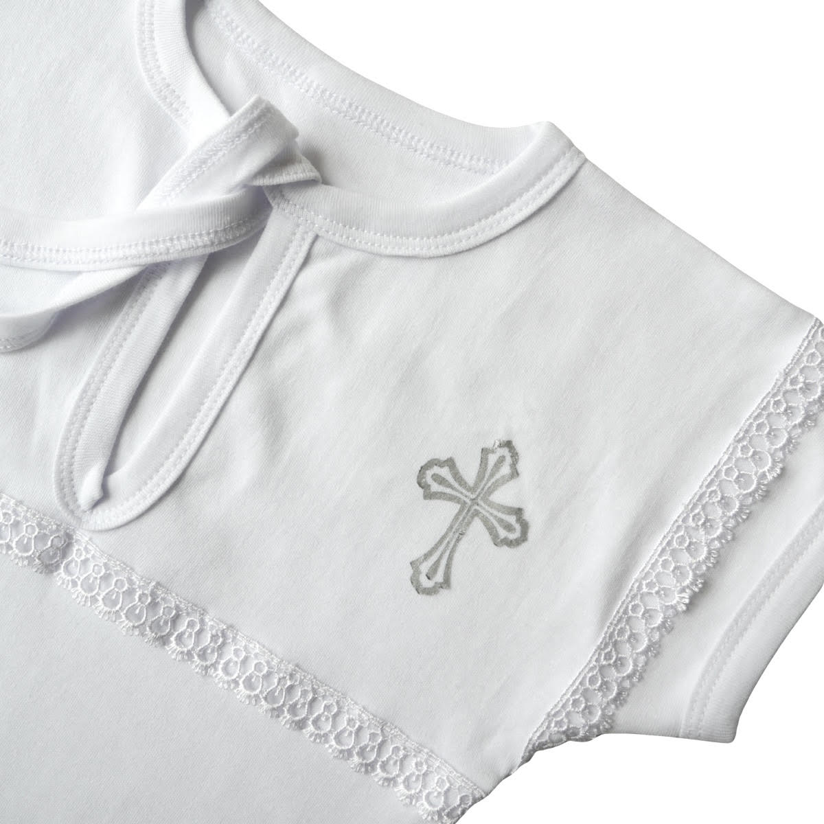 π Christening Set for Boys and Girls | White with Silver Cross & Ivory with Gold Cross | 100% Cotton | Lace | Ages 0β12M