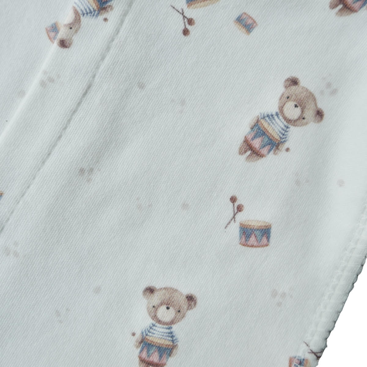 3042 Unisex Newborn Footed Romper – 100% Cotton, External Seams, Built-in Mittens, Snaps Closure | Cute Prints | Autumn-Spring | 0-3 Months | Made in Turkey