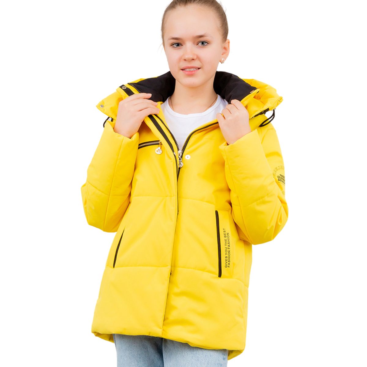 220 Girls’ Mid-Season Hooded Jacket – Waterproof & Windproof | Sizes 140–164 cm | Ages 5–16