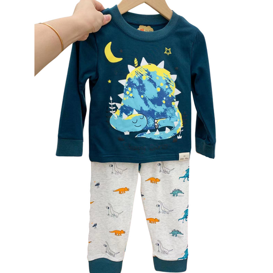 Final Size 100/3Years  – Boys' Mid-Season Cotton Pajamas – Dinosaurs, Planets & Stars | Assorted Designs
