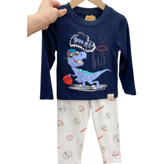 Final Size 100/3Years  – Boys' Mid-Season Cotton Pajamas – Dinosaurs, Planets & Stars | Assorted Designs