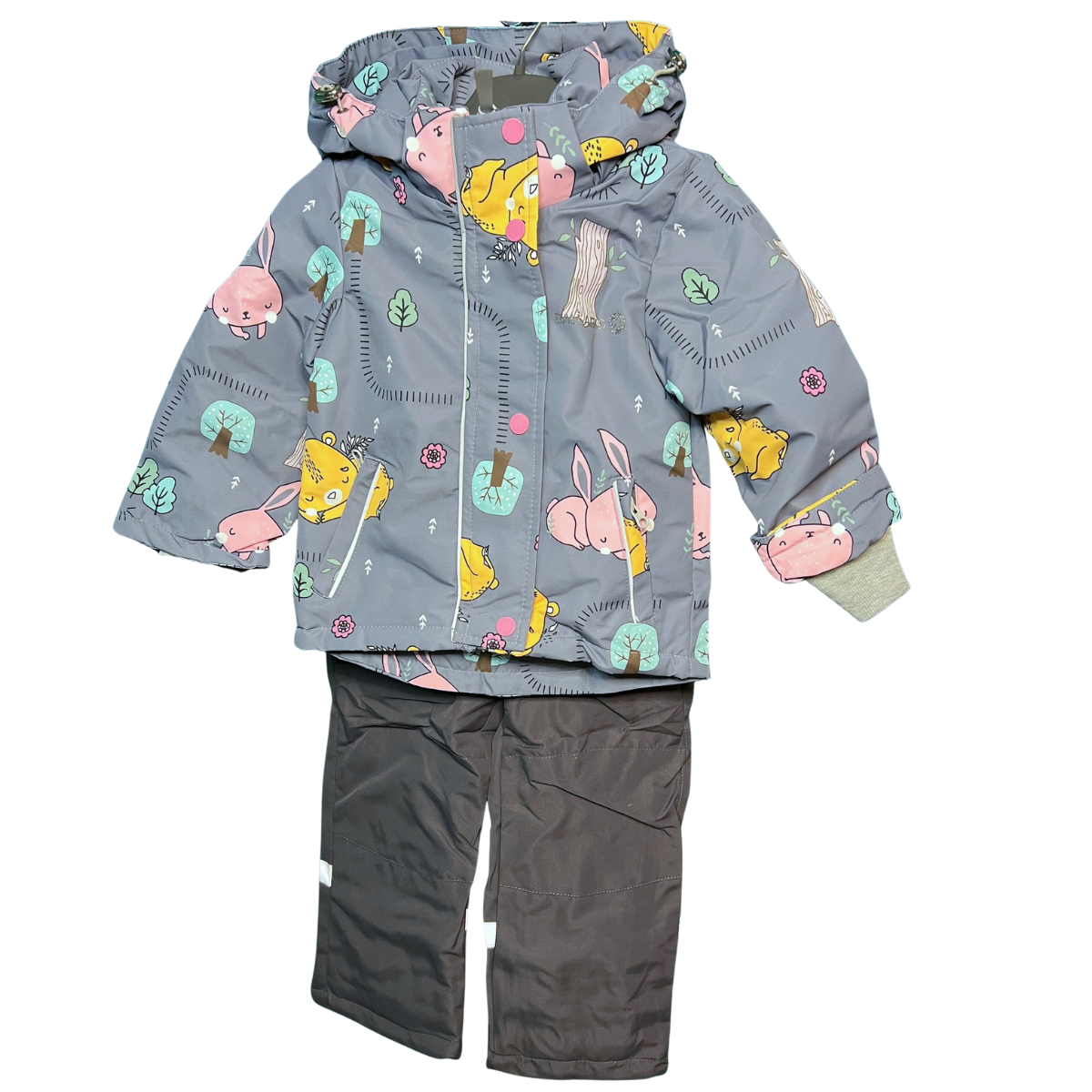 2245  Girls ’ Mid-Season Membrane Suit – Jacket with Hood and Bib Overalls | Waterproof & Windproof | Cotton Lining | Sizes 92–116 (2–6 Years)