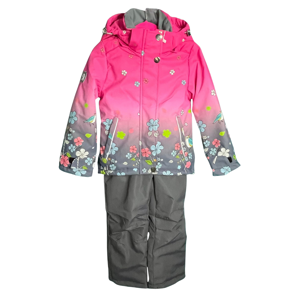 2212  Girls ’ Mid-Season Membrane Suit – Jacket with Hood and Bib Overalls | Waterproof & Windproof | Cotton Lining | Sizes 92–116 (2–6 Years)