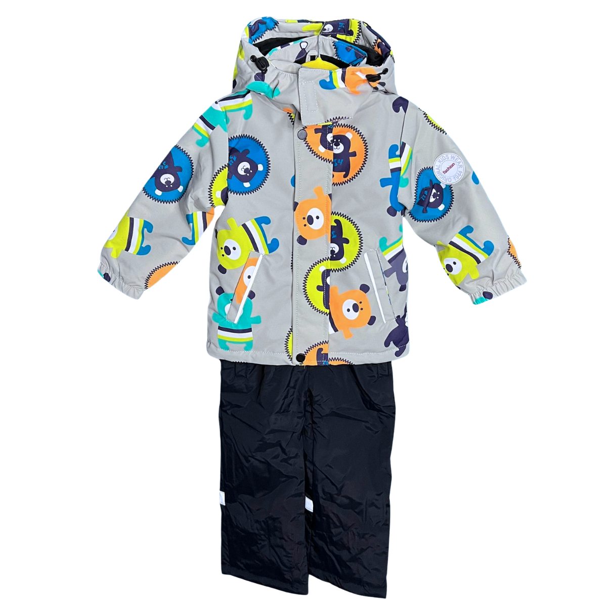 302 Boys’ Mid-Season Membrane Suit – Jacket with Hood and Bib Overalls | Waterproof & Windproof | Cotton Lining | Sizes 92–116 (2–6 Years)