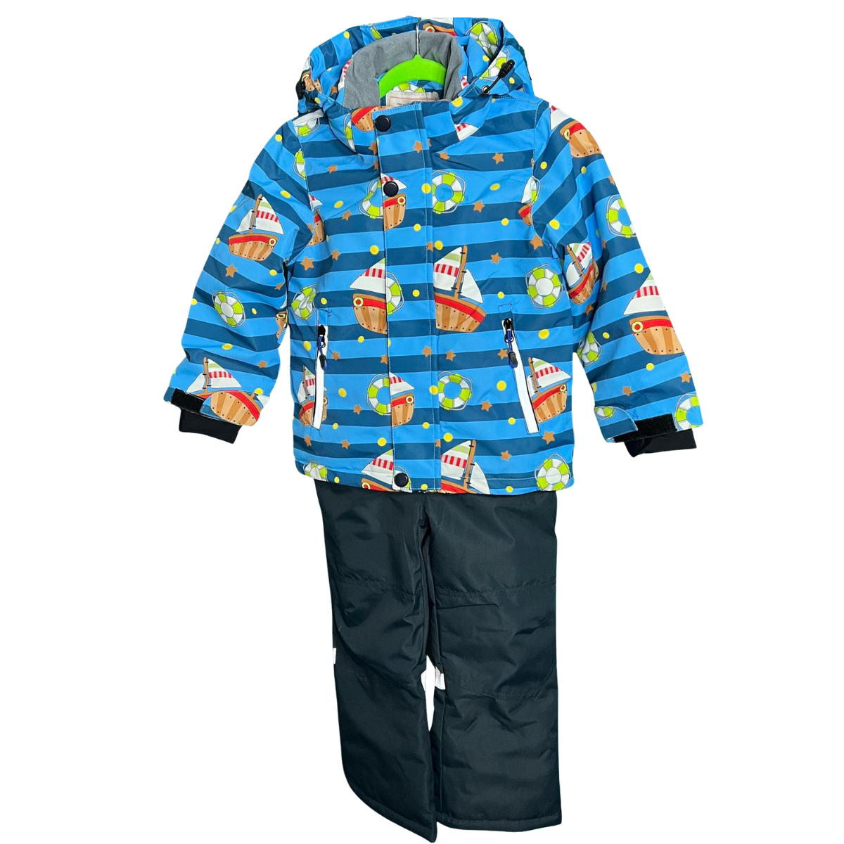 655 Boys’ Mid-Season Membrane Suit – Jacket with Hood and Bib Overalls | Waterproof & Windproof | Cotton Lining | Sizes 92–116 (2–6 Years)