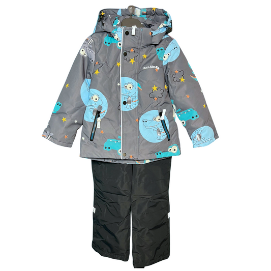 2207  Boys’ Mid-Season Membrane Suit – Jacket with Hood and Bib Overalls | Waterproof & Windproof | Cotton Lining | Sizes 92–116 (2–6 Years)