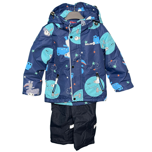 2207  Boys’ Mid-Season Membrane Suit – Jacket with Hood and Bib Overalls | Waterproof & Windproof | Cotton Lining | Sizes 92–116 (2–6 Years)