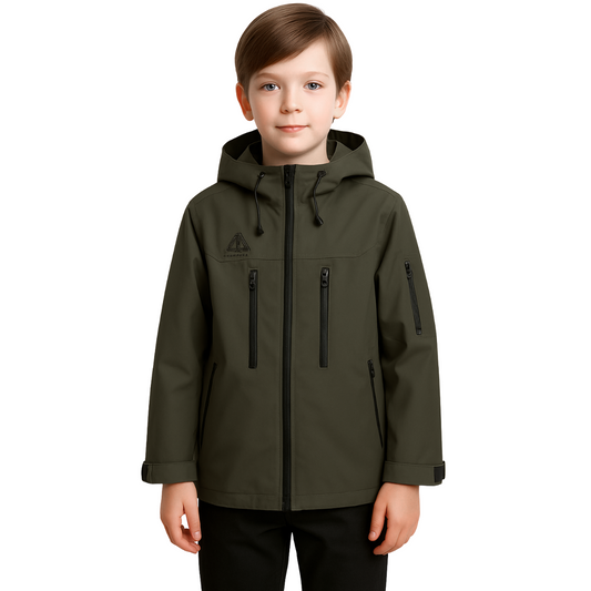 Boys' Lightweight Softshell Jacket with Fleece Lining – Waterproof Mid-Season Coat | Sizes 140–164 cm | Ages 10–15