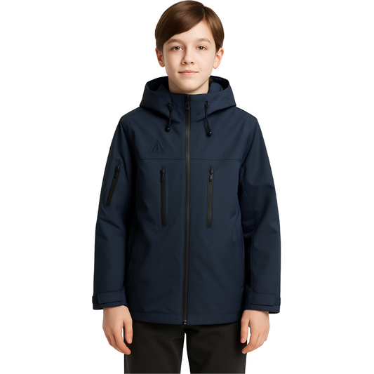 Boys' Lightweight Softshell Jacket with Fleece Lining – Waterproof Mid-Season Coat | Sizes 140–164 cm | Ages 10–15