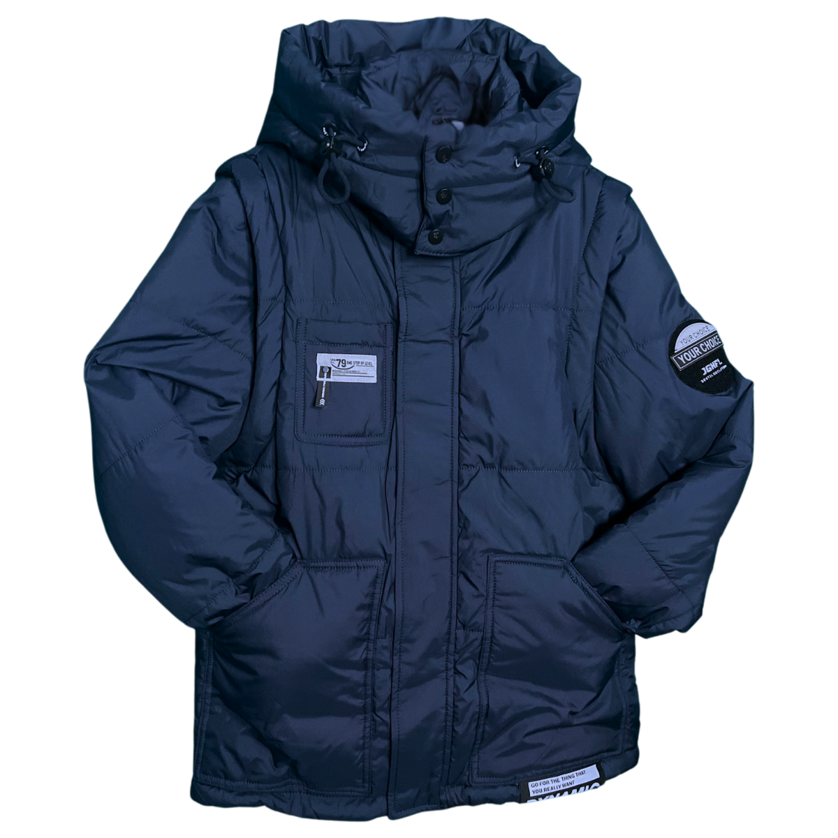 353 Boys’ 2-in-1 Transformer Jacket with Detachable Sleeves – Turns into a Vest | Ages 5–15 | Sizes 116–164 cm