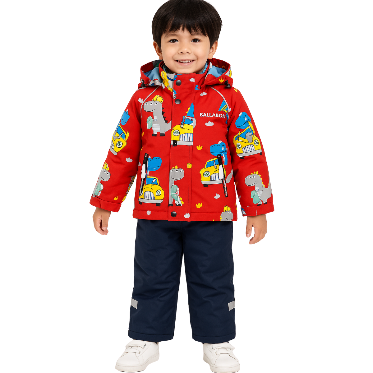 2204 Boys’ Mid-Season Membrane Suit – Jacket with Hood and Bib Overalls | Waterproof & Windproof | Cotton Lining | Sizes 92–116 (2–6 Years)