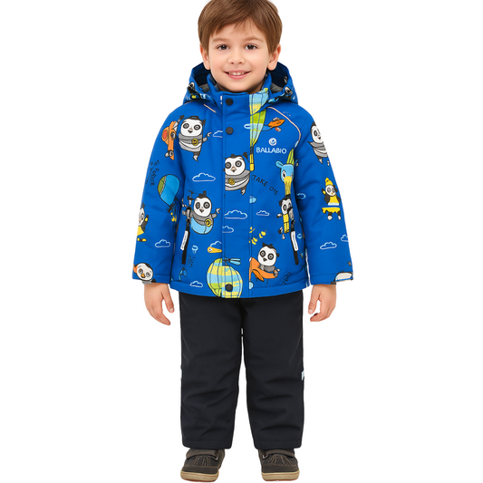 2234 Boys’ Mid-Season Membrane Suit – Jacket with Hood and Bib Overalls | Waterproof & Windproof | Cotton Lining | Sizes 92–116 (2–6 Years)