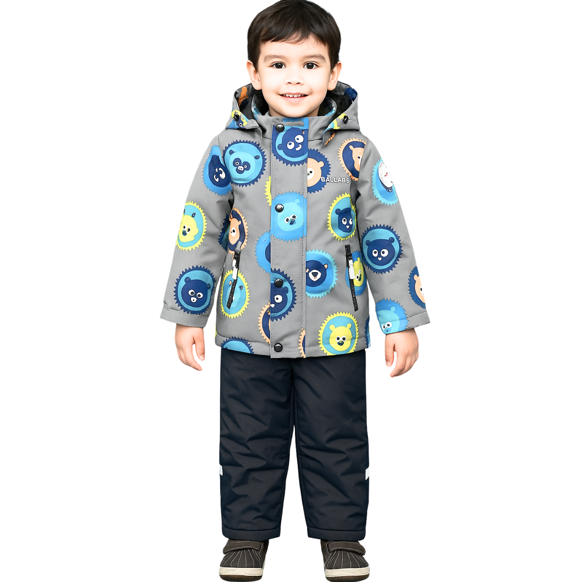 302 Boys’ Mid-Season Membrane Suit – Jacket with Hood and Bib Overalls | Waterproof & Windproof | Cotton Lining | Sizes 92–116 (2–6 Years)