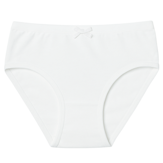 1274 Girls' White Cotton Underwear – 5-Pack of Soft & Breathable Briefs | Ideal for Dance, Gymnastics & Everyday Comfort | One Color | 95% Cotton, 5% Elastane | Ages 1–12 | Made in Turkey by BIYO Kids