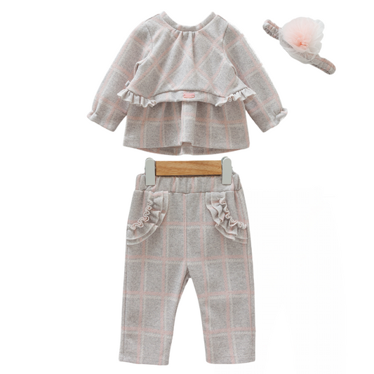 8535 Baby Girl 3-Piece Outfit Set – 100% Cotton | Sizes 62–74 cm | Made in Turkey
