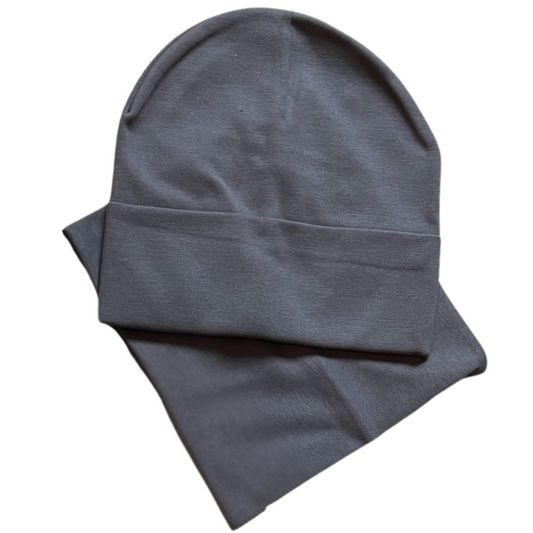 153 Boys’ Set — Cotton Beanie & Snood | 5–8 Years | Double-Layer | Spring–Fall