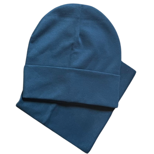 153 Boys’ Set — Cotton Beanie & Snood | 5–8 Years | Double-Layer | Spring–Fall