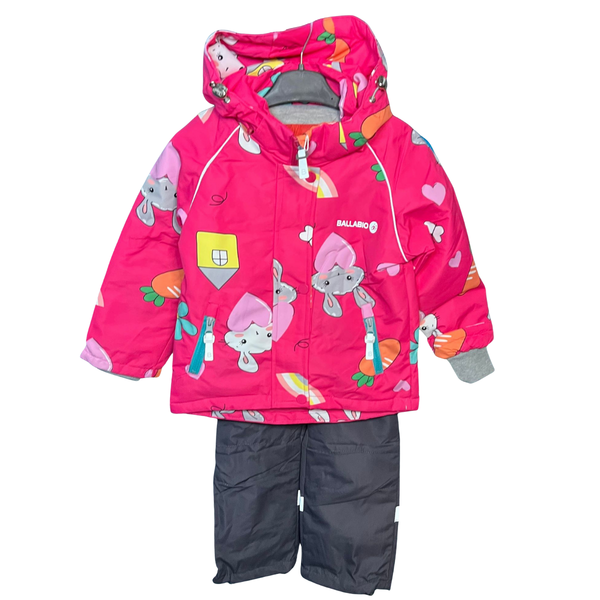 2201  Girls ’ Mid-Season Membrane Suit – Jacket with Hood and Bib Overalls | Waterproof & Windproof | Cotton Lining | Sizes 92–116 (2–6 Years)