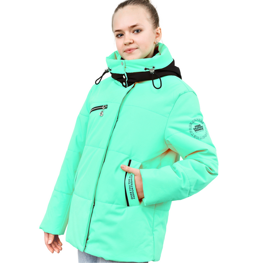 220 Girls’ Mid-Season Hooded Jacket – Waterproof & Windproof | Sizes 140–164 cm | Ages 5–16