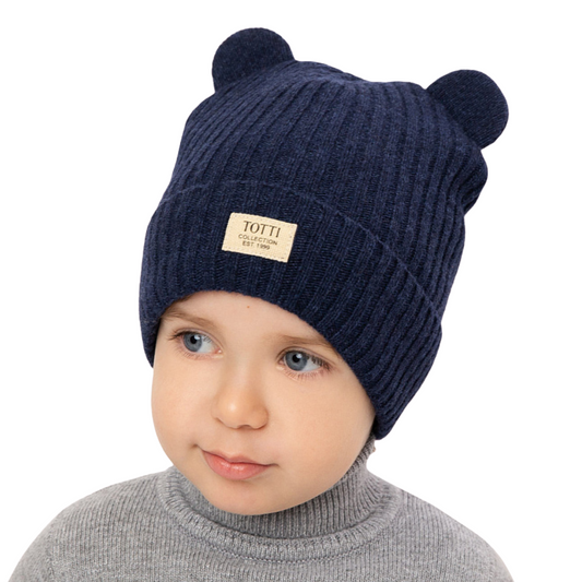 12152 Unisex Baby Winter Hat with Ears | 9–18 Months | Cashmere Wool Blend, Cotton + Membrane Lining