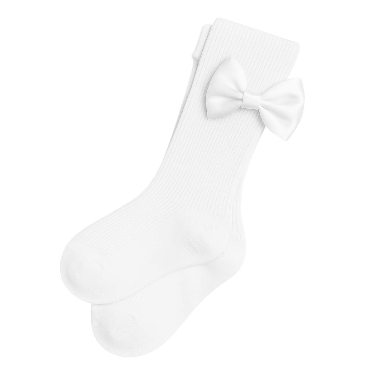 6103 Girls’ Cotton Tights with Satin Bow | Ages 2–10 Years | Classic & Elegant