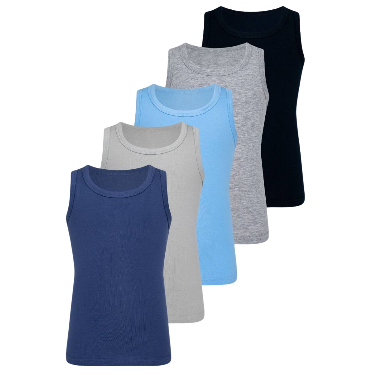 2606 BiyoKids Boys’ Colored Tank Tops – 95% Cotton, 5% Elastane | Ages 1–10 | Made in Turkey | Sold per Piece