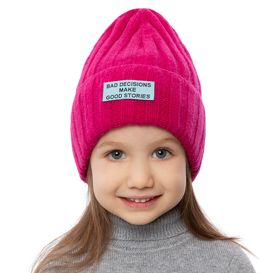 12178 Kids’ Winter Knitted Beanie Hat with Patch – Cashmere & Wool Blend | Sizes 54–56 cm (Ages 6–12) | Fall–Winter (Euro Winter)